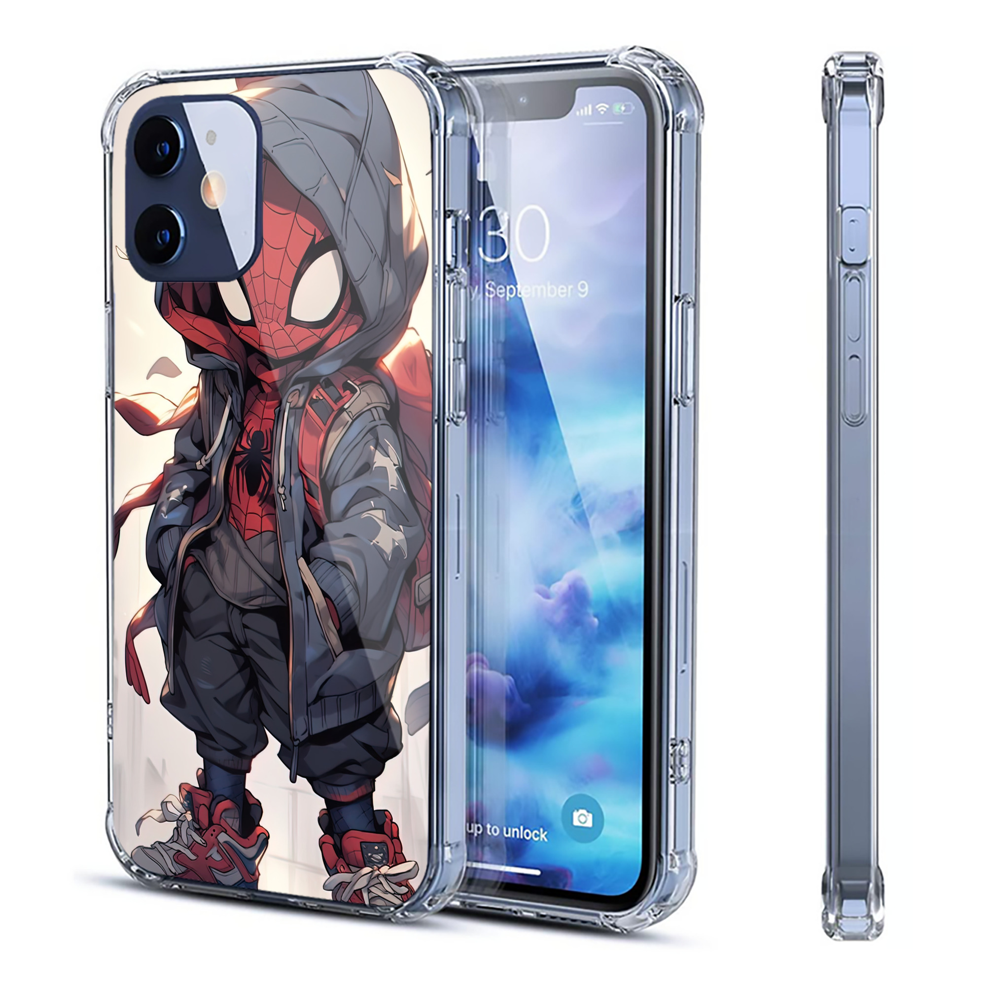 （画像用） Spider Man スパイダーマン 【iPhone 12シリーズ対応】透明スマホケース（クリアソフトケース）